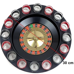 Joc de Baut Ruleta cu Pahare de Shot Flippy, 30 cm, Rosu/Negru - Img 2