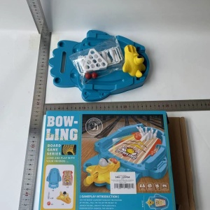 Joc de Masa Mini Bowling Interactiv pentru Copii, Flippy, Mingi si Figurine Incluse, 26.5x19.5x5 cm, Albastru - Img 5