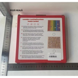 Joc Montessori din Lemn, Flippy, Tabla Inmultirii, Blocuri, Tabel de Multiplicare pana la 9x9, Multicolor, 18x18x1.5 cm - Img 11