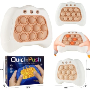 Joc Pop It, Flippy, consola, joc interactiv, antistres, cu baterii, Abs si silicon, Alb, 12 x 10 x 5.8 cm - Img 5