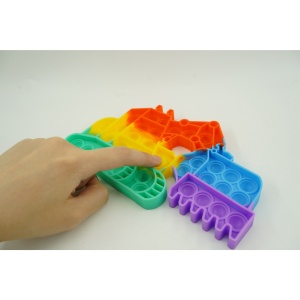Jucarie antistres din silicon Flippy, Pop it Now and Flip It ,Excavator ,Multicolor ,Model 4 - Img 8