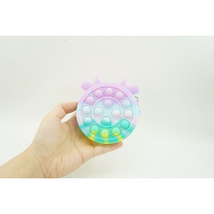 Jucarie antistres din silicon Flippy, Pop it Now and Flip It ,Mini Geanta, Vacuta, 6 cm, Macarons - Img 3
