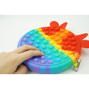 Jucarie antistres din silicon, Pop it Now and Flip It, Flippy, Geanta, Model 4, Multicolor - Img 4