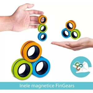 Jucarie antistres Flippy, inele magnetice, 3 piese, Multicolor - Img 4
