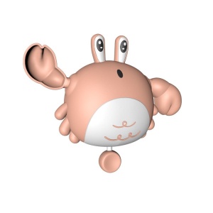 Jucarie de baie pentru copii, Flippy, crab, 10 cm, Roz cu fir - Img 1
