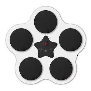 Jucarie de Boxat cu Muzica si Lumini, Flippy, Bluetooth, Incarcare USB, Aplicare cu Ventuze, 5 Tinte, 40x38x8 cm, 930 g, Alb - Img 1