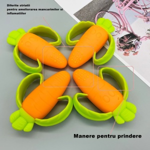 Jucarie dentitie bebelusi Flippy, morcov, 10x7.5x2.8 cm, cu manere de prindere, material silicon non-toxic, fara miros, portocaliu - Img 4