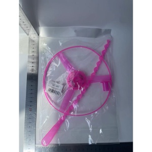 Jucarie Disc Zburator, Distractiv pentru Copii, Flippy, Aruncator Manual din Plastic, cu Lumini, Roz - Img 2