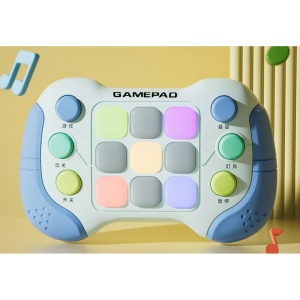 Jucarie Interactiva Flippy, Tip Consola Pop It, 6 butoane functionale, 5 Moduri de Joc, 600 Niveluri, + 3 ani, Albastru/Gri - Img 1