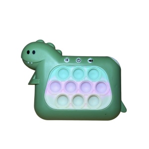 Jucarie Interactiva Pop It Whack A Mole, Flippy, Tip Consola, Anti-Stres, 4 Moduri de Joc, din ABS si Silicon, +3 Ani, Model Dinozaur, Verde - Img 5