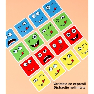 Jucarie Pentru Copii Montessori Flippy, Cub din Lemn, Asamblare Fete, 64 de Carti Distractive, Clepsidra si Clopotel inclus, pentru Baieti si Fete, Varsta +3 ani, Educativ, Cutie din carton, 21 x 21 x 5.5 cm, multicolor - Img 8