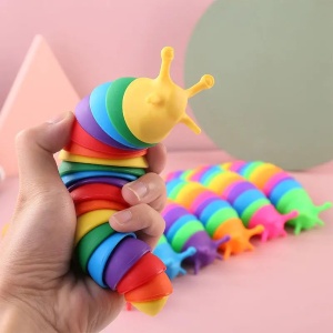 Jucarie Senzoriala Antistres, Flippy, Fidget Toys, Omida Curcubeu, 18.6 cm, Functie de Luminat, +3 Ani, Multicolor - Img 9