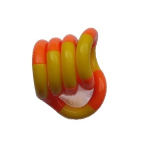Jucarie Senzoriala Antistres, Flippy, Fidget Twist, cu Miscari Infinite de Decompresie, 2 Culori, Galben/Portocaliu, + 3 ani - Img 3