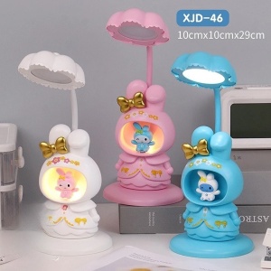 Lampa de Veghe, Flippy, cu Ascutitoare de Creioane, 2 Functii de Lumina, de Birou si de Veghe, Model Iepuras, Incarcare USB 10 x 29 cm, Multicolor - Img 3
