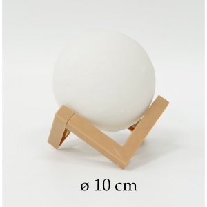Lampa de veghe luna 3D Moon Light, lumina LED alb cald, alimentare baterii, fara acumulator, stand din plastic inclus, ø 10 cm, Flippy - Img 7