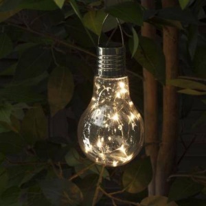 Lampa Solara LED Decorativa sub forma de Bulb, pentru exterior, suspendata, IP65, Ultron Transparent, lumina calda, Flippy - Img 6