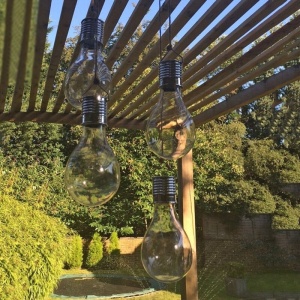 Lampa Solara LED Decorativa sub forma de Bulb, pentru exterior, suspendata, IP65, Ultron Transparent, lumina calda, Flippy - Img 10