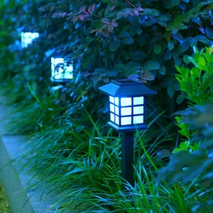 Lampa solara Led pentru gradina, Tip felinar, Flippy, Albastru - Img 3