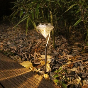 Lampa solara LED tip Diamant pentru gradina Flippy, inaltime 30 cm, 2V, ABS, 600mAh, alb cald - Img 2