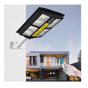 Lampa solara stradala Flippy, cu telecomanda, senzor de miscare si lumina, suport prindere, 720 LED-uri, IP65, ABS, 15AH, 500W, temperatura culoare 6500K, 44.5x34.7x6.6 cm, autonomie 10-12 ore, negru - Img 4