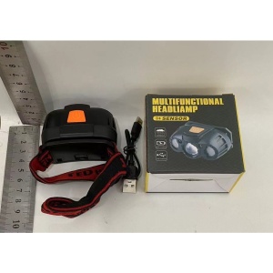 Lanterna LED de Cap, Flippy, cu Suport Inclus, Incarcare USB Tip C, Raza 100-200m, 5W, 6 Trepte de Lumina, 400 mAh, Gri - Img 6