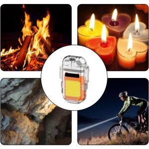 Lanterna Tip Breloc cu Bricheta, Flippy, Impermeabila, 3 Moduri Iluminare, 300 mAh, Incarcare USB-C, COB, Raza de Actiune 50 - 100 m, 7.4 x 4.9 x 1.7 cm, Portocaliu - Img 4