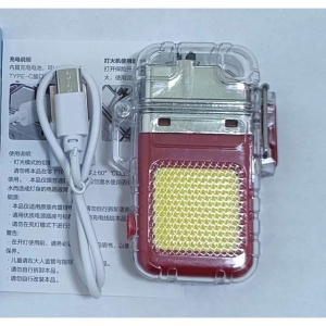 Lanterna Tip Breloc cu Bricheta, Flippy, Impermeabila, 3 Moduri Iluminare, 300 mAh, Incarcare USB-C, COB, Raza de Actiune 50 - 100 m, 7.4 x 4.9 x 1.7 cm, Rosu - Img 3