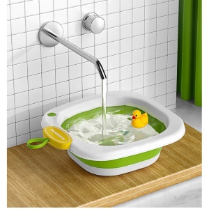 Lavoar Pliabil, Flippy, pentru Copii 1-8 Ani, Model Animat, din PP+TPE, 32x29x10 cm, Verde - Img 3