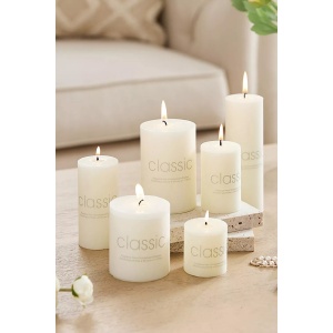 Lumanare Decorativa, Flippy, din Parafina, Cilindrica, Fara Fum si Fara Parfum, 5 x 5 cm, 90 g, Ardere 12h, Ivory Alb - Img 2