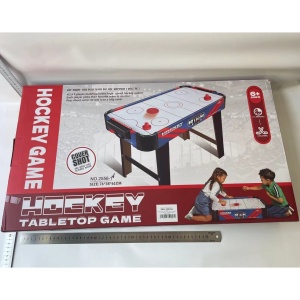 Masa Air Hockey Graffiti cu Picioare Lungi, Flippy, PVC, 2 Pucuri, Tabela Scor, 2 Impingatoare, 76x38x61 cm, Albastru - Img 3