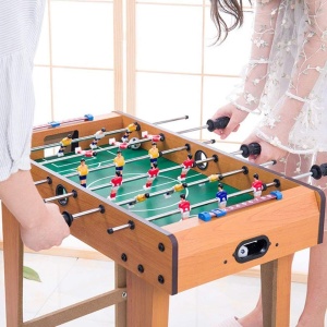 Masa de Fotbal cu Teren si 18 Jucatori Flippy, 6 Manere, cu Tablou pentru Scor, din Metal, Lemn si ABS, 69 x 36.5 x 61 cm, cu Picioare, pentru copii/adulti - Img 4