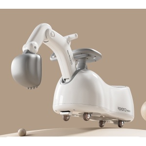 Masina 3 in 1, Flippy, 1-3 Ani, Tip Excavator/Balansoar/Masina Yo Yo, din Plastic, 4 Roti Silentioase, 71.5 x 34 x 39 cm, Alb - Img 2