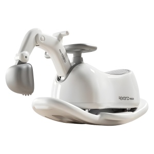 Masina 3 in 1, Flippy, 1-3 Ani, Tip Excavator/Balansoar/Masina Yo Yo, din Plastic, 4 Roti Silentioase, 71.5 x 34 x 39 cm, Alb - Img 1