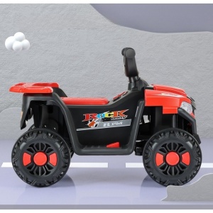 Masinuta Electrica Flippy, pe 4 Roti, Tip ATV, cu Acumulator, Sistem Anti-Rasturnare, Sistem de Lumini si Sunet, 2-5 Ani, 70 x 43 x 48 cm, Rosu - Img 10