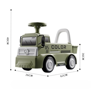 Mașinuță pentru copii, Flippy, 3 ani, Model Camion, Sport, Claxon, Cutie Depozitare, 62x26x40 cm, Verde - Img 2