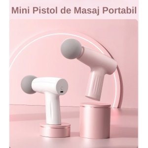 Mini Aparat de Masaj, Flippy, Tip Pistol, Incarcare USB Tip C, Portabil, Pentru Relaxare Musculara, Autonomie 120 Min, 3 Trepte de Viteza, Roz - Img 11