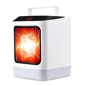 Mini incalzitor portabil Flippy cu telecomanda, afisaj digital, sincronizare inteligenta, lumina de noapte colorata - Img 1