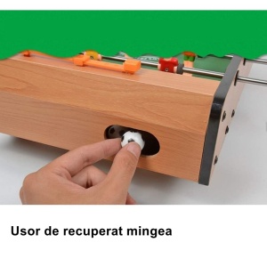 Mini Masa de Fotbal cu Teren si 12 Jucatori Flippy, 4 Manere, cu Tablou pentru Scor, din Metal, Lemn si ABS, 34.5 x 23 x 7 cm, pentru copii/adulti - Img 6