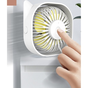 Mini ventilator pentru birou cu usb, Flippy, rotire 360 grade, 3 viteze, 13.5 x 12,8 cm, Alb - Img 6