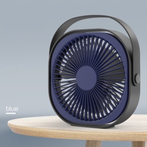 Mini ventilator pentru birou cu usb, Flippy, rotire 360 grade, 3 viteze, 1500 mA, 13.5 x 12,8, Albastru - Img 2