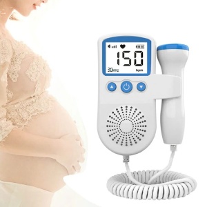 Monitor Fetal Doppler, Flippy, Monitorizare Sarcina, Ritm Cardiac, Ecran LCD 4.5 cm, 2 x Baterii AA (neincluse), Portabil, din ABS, 12.8 x 9.6 x 3 cm, Utilizare de la 9 Saptamani, Albastru - Img 2