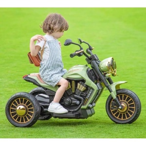 Motocicleta Electrica Flippy, cu Acumulator, Telecomanda, Bluetooth, Sistem Anti-Rasturnare, Sistem de Lumini si Sunet, 1-8 Ani, 93 x 48 x 63 cm, Verde - Img 17