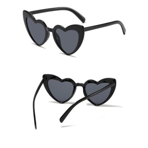 Ochelari in Forma de Inima, Flippy, pentru Petrecerea Burlacitelor, Tematica Nunta, Protectie Soare, 14.7x4.9x14.2 cm, Negru - Img 3