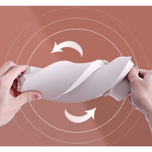 Olita pentru Copii, Flippy, +6 luni, Compartiment Detasabil, cu Capac, Antiderapanta, din Plastic, Colac Moale, Model Animat Ciclop, cu Maner, 33 x 21 x 45 cm, Albastru/Portocaliu - Img 2