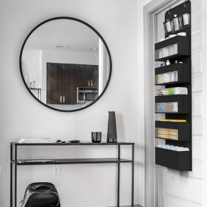 Organizator Suspendat pentru Usi, Flippy, din Nailon si Plasa, Baza de Carton Ingrosat, 5 Buzunare Principale + 5 Buzunare Laterale, 146 x 40 x 17 cm, 2 Carlige Incluse, Negru - Img 5