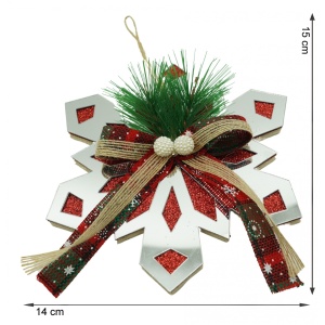 Ornament brad, Flippy, Fulg de nea, Argintiu, Lucios, 14*15CM, Acril, Interior/ Exterior - Img 6