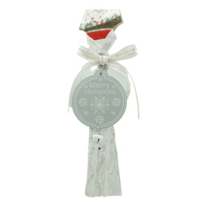 Ornament de brad medalion, Flippy, gri, lemn, 25 cm - Img 2