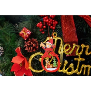 Ornament de brad ursuleti, Flippy, multicolor, lemn, 10 cm - Img 4