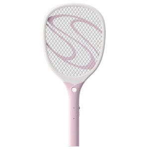 Paleta Electrica pentru Tantari, Muste sau Insecte LED, Flippy, Reincarcabila, Incarcare USB, Plastic, Casa si Gradina, Anti-insecte, Alb-Roz - Img 1