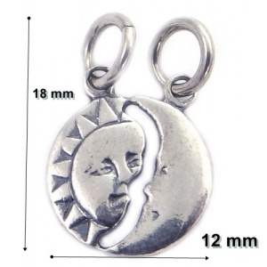 Pandantiv din Argint 925 Jolie Silver, Model Soare si Luna, 18 x 12 mm, 1.2 g - Img 5